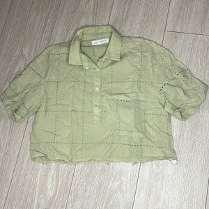 Crop top button up